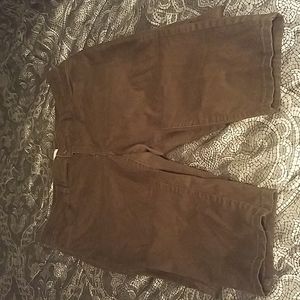Olive Green jeans, front and back pockets, straight leg, size 14
